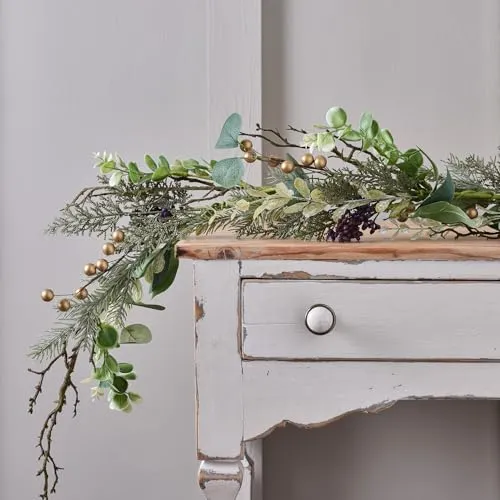 Lights4fun Girlanden 1,5m Weihnachtsgirlande goldene Beeren