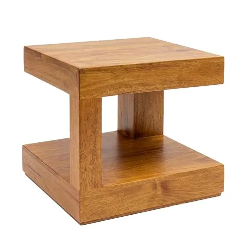 Riess Ambiente Massiver Couchtisch Giant - 45cm - braun Honey Finish - Wohnzimmertisch aus Mangoholz mit Ablagefach