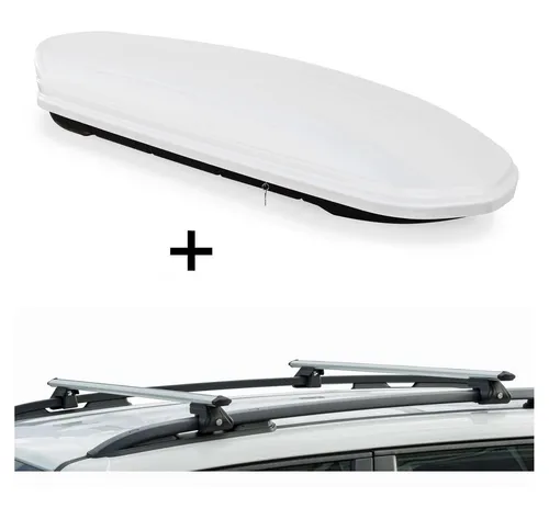 Dachbox VDPMAA460 460Ltr weiß abschließbar + Dachträger CRV135 für VW Tiguan