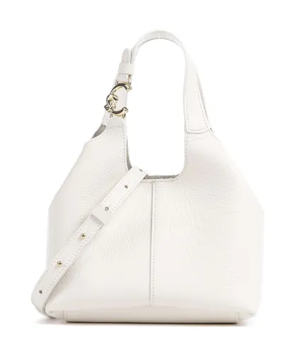 Coccinelle C-Easy Handtasche - Damen in Elfenbein - Elegante Coccinelle C-Easy Handtasche aus genarbtem Leder in edlem Pearl-Finish, ideal für stilvolle Auftritte.