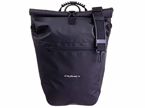 Fahrradtasche mit Rucksackfunktion Gepäckträger ca. 27,2 Liter, Unisex, 37 x 46 x 16 cm (B x H x T) (Schwarz)