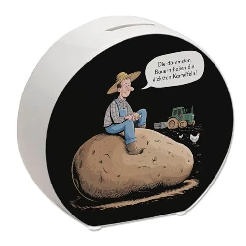 Dümmsten Bauern haben die dicksten Kartoffeln Spardose zur Motivation lustiges Sparschwein mit Spruch für Humorvolle