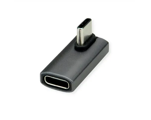 ROLINE USB4 Gen 3x2 Adapter Typ C ST/BU Computer-Adapter USB Typ C (USB-C) Männlich (Stecker) zu USB Typ C (USB-C) Weiblich (Buchse), Aluminium, 90°, gedreht