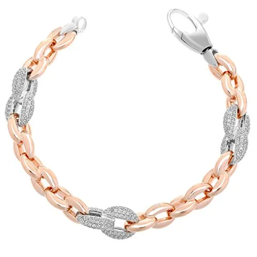 Orphelia Damen-Armband Silber vergoldet rhodiniert Zirkonia weiß Brillantschliff 20 cm-ZA-7160