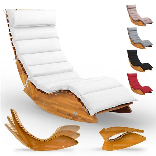 Casaria® Sonnenliege Holz mit Auflage
