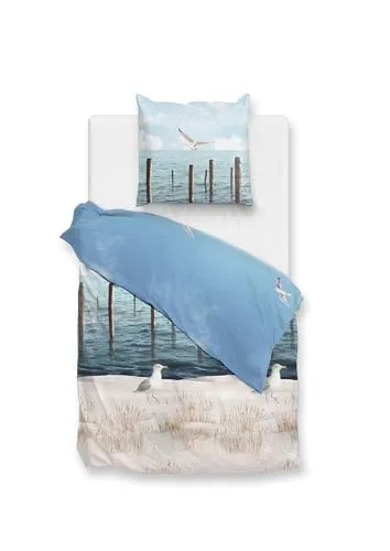 ZO HOME Bettwäsche Maritim, 2-teilig mit Möwenmotiv - Bettwäsche-Set aus 100% Baumwolle, 2-teilig mit Reißverschluss, ideal für maritimes Flair im Schlafzimmer und pflegeleicht bis 60°C waschbar.