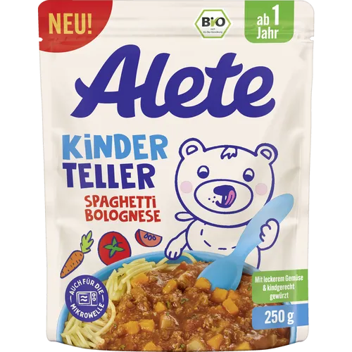 Alete bewusst Bio Kinderteller Spaghetti Bolognese 4031244004895