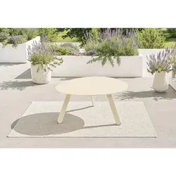 Ambia Garden Loungetisch Creme, Gastro- und objekttauglich - Sonstige Gartenmöbel, eleganter Loungetisch aus cremefarbenem Metall, ideal für Garten und Gastronomie, Maße: 74x60x35 cm.