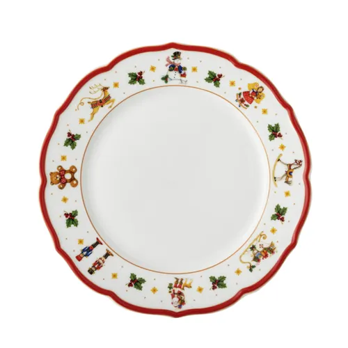 Hutschenreuther Happy Wintertime Red Teller flach 27 cm - Eleganter flacher Teller aus der Happy Wintertime Kollektion, ideal für festliche Anlässe und gemütliche Winterabende.