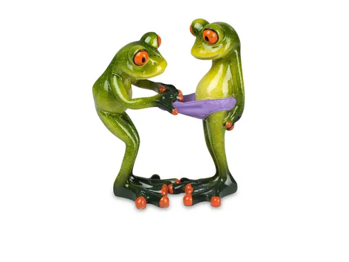 Formano Froschpaar Hose Blick aus Kunststein hellgrün ca. 14 cm