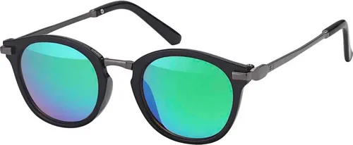 Gil Sonnen Brille Designer Retro Herren Sonnenbrillen Metallrahmen 30418 Grün Schwarz