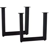 Tiempo Tischgestell - 2er Set U-Tischbeine - Metall, Schwarz - Zubehör für Möbel: Höheneinstellbare U-Tischbeine aus robustem Metall, ideal für individuelle Tischplatten bis 300cm, einfache Montage inklusive Schrauben.