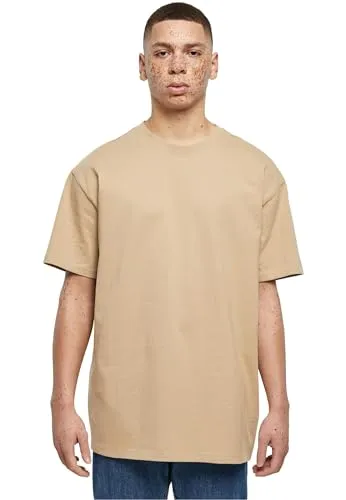 Build Your Brand Herren T-Shirt Heavy Oversize Tee, Basic T-Shirt für Männer, Oversized Fit, Baumwolle, XL, unionbeige