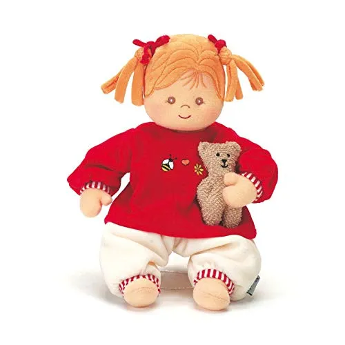 Sterntaler 3011570 Spielpuppe Magdalena - Niedliche 33 cm große Spielpuppe für Babys ab der Geburt mit integrierter Rassel und weichem Material, ideal für Greif- und Tastmöglichkeiten.