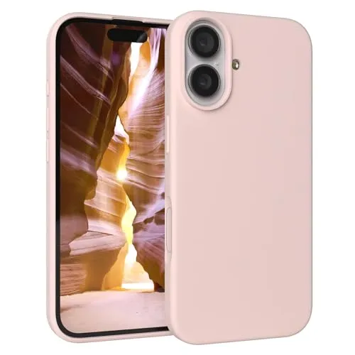 EAZY CASE Premium Silikon Hülle für iPhone 17 - Handyhülle, Stoßfest, Schutzhülle mit Kameraschutz, Kratzfester weicher Mikrofaser-Innenfutter, Slim Liquid Silikon Cover Case Bumper - Altrosa Rosa