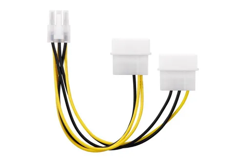 conecto 2-mal 4-polig IDE Molex auf 1-mal 6-polig PCI-E Strom-Adapter-Kabel Computer-Kabel