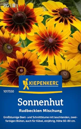 Kiepenkerl Sonnenhutsamen Rudbeckien Mischung 1017550 - Großblumig - zweifarbig - Beet- und Schnittblume - einjährig - 60-80cm - Saatgut, Blumensamen