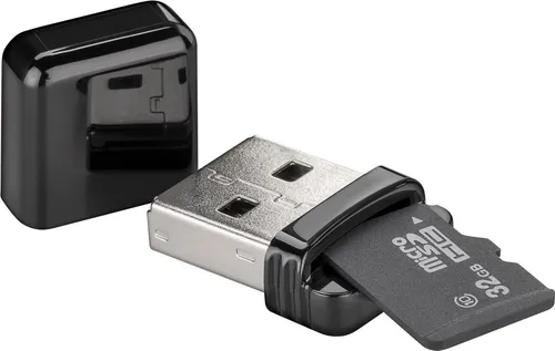 microSD Cardreader mit USB 2.0 Anschluss, schwarz