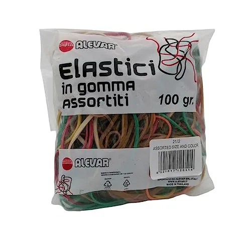 Alevar Gummibänder für das Büro, verschiedene Größen und Farben, Beutel mit 100 g