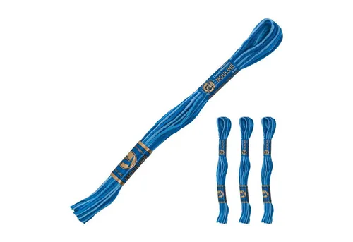 maDDma 3 Docken Stickgarn mit Farbverlauf Stickgarn, 8 m, 55262 Blautöne