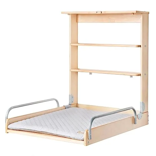 Roba Wandwickelregal Roba Style, braun - Flexibel und platzsparend - Wickeltisch aus hochwertigem Material, flexibel klappbar mit 2 Ablageflächen. Ideal für kleine Räume. Maße: B: 66,5 cm, H: 78 cm.