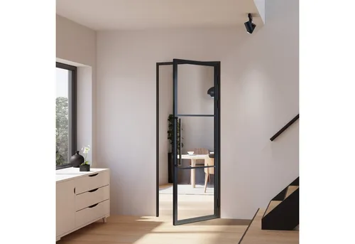 inova Glastür Komplettset 709x1972mm in schwarz von inova wohnen