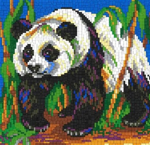 Stick it Steckpuzzle Pandabär - 4500 Teile - Steckpuzzle mit 4500 Teilen im Format 40x40 cm, fördert Kreativität und Geduld, perfekt für Puzzle-Liebhaber und als Wanddekoration.