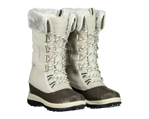 CMP Thalo Damen Winterstiefel - wasserdicht in kreideweiss - Stiefel mit hohem Schnitt für optimalen Bein-Schutz, warmem Kunstfell-Futter und wasserfester CLIMAPROTECT Membran - ideal für kalte Wintertage.