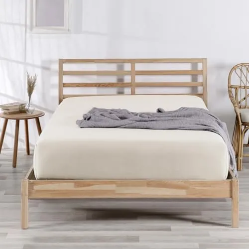 Nordqueen Spannbettlaken Baumwolle 100% Spannbetttücher Bettlaken Jersey, Matratzenhöhe bis 25 cm, ((naturfarben, 90X200 cm)