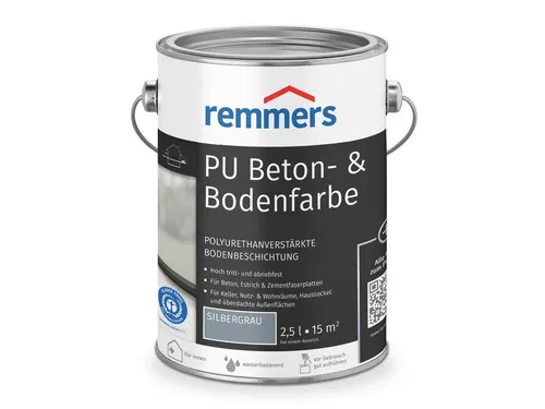 Remmers PU Beton- und Bodenfarbe anthrazit 2,5 Liter - Farben & Lacke, seidenmatte Oberfläche für langlebigen Schutz und ansprechende Optik, ideal für Innen- und Außenanwendungen.