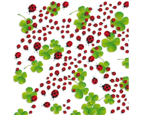 BSB Grußkarten Geschenkpapier - Röllchen - 70x150 cm - BSB - Marienkäfer Kleeblätter