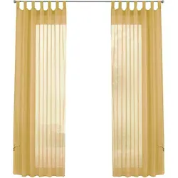 SCHLAUFENGARDINEN Voile 2er Set 245x140 cm Gelb