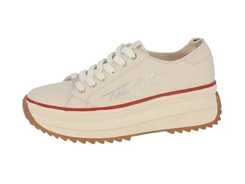 Tom Tailor Damen Schnürhalbschuhe - Sportliche Sneaker mit rutschhemmender Plateausohle, ideal für trendbewusste Frauen. Hoher Tragekomfort durch gepolsterte Sohle und lässiges Design.