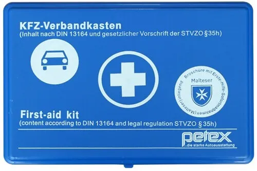 petex KFZ-Verbandkasten (blau) Inhalt nach DIN 13164