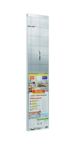 Selitac Parkett- und Laminatunterlage basic+ 1,6 mm - 12 m² - Hochwertige Parkett- und Laminatunterlage, 1,6 mm dick, ideal für einen stabilen Untergrund und Geräuschdämmung. Perfekt für den anspruchsvollen Einsatz im Wohnbereich.