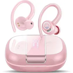 Kabellose Sportkopfhörer mit Bluetooth 5.3, CVC8.0 Mikrofon, 48h Laufzeit, LED Anzeige, IPX7 Schutz, sicherer Sitz, klarer Klang