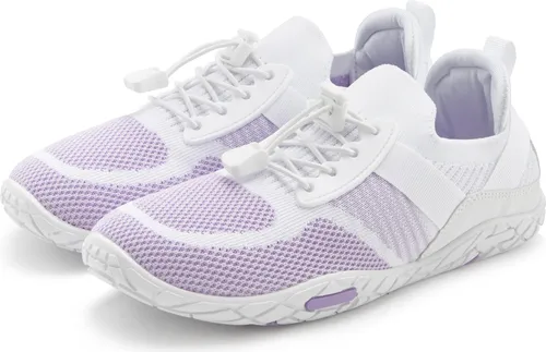 LASCANA Damen Sneaker, Gr. 38, weiß/flieder - Casual Sneaker von LASCANA mit superleichter, flexibler Sohle. VEGAN, aus Lederimitat und Textil, ideal für den Alltag und umweltbewusste Fashionistas.