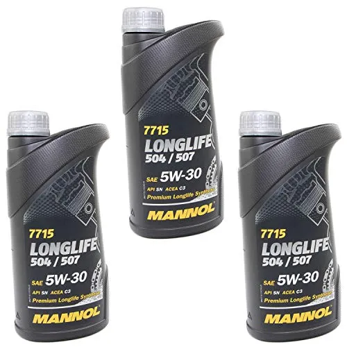 Motoröl MANNOL 5W30 Longlife API SN 3 X 1 Liter