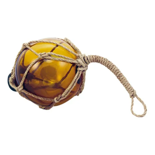 Fischerkugel aus Glas/Tauwerk 10 x 20 cm AMBER Sea-Club in orange von Sea-Club