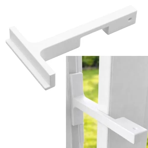 TSB Werk Fensterstopper Fensterfeststeller Kippfensterhalter Zuknallschutz | Fensterhalter zum Einhaken für viele gängige Kippfenster, ohne Bohren oder Kleben, Maße 14 × 8,5 × 1,9 cm, Weiß