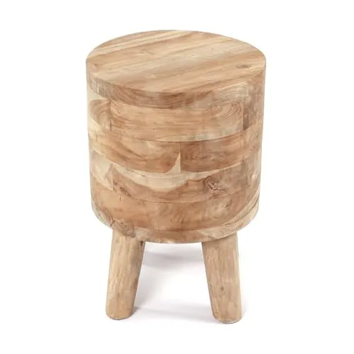CREEDWOOD Holz SCHEMEL Novi | Teakholz in beige von CREEDWOOD