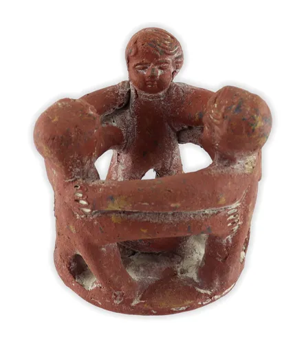 Budawi® Freundeskreis aus Ton mit 3 Figuren Handarbeit aus Mexiko rot