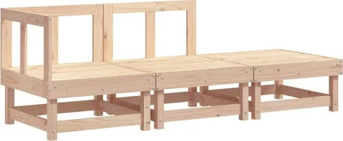 vidaXL Garten Lounge Set 3-TLG. aus Kiefernholz - Gartenmöbel Set mit robustem Holzrahmen, modulares Design für individuelles Arrangieren und ideal für gemütliche Stunden im Freien.