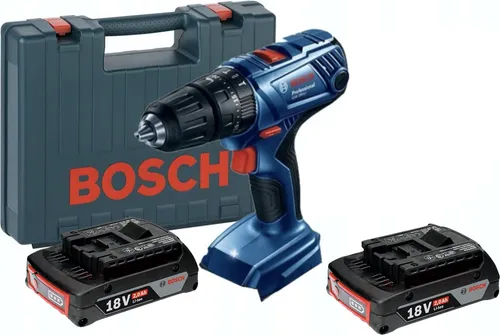 Bosch Akku-Schlagbohrschrauber GSB 180-LI mit 2 Akkus und Ladegerät - Akkuschrauber mit 18 V und 2 Ah Kapazität, ideal für vielseitige Anwendungen. Inklusive Koffer und Ladegerät für maximale Flexibilität.