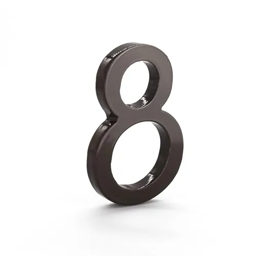 Montague Metal Products Powder Coated Black MHN-06-F-RB1 Schwimmende Hausnummer Acht 6