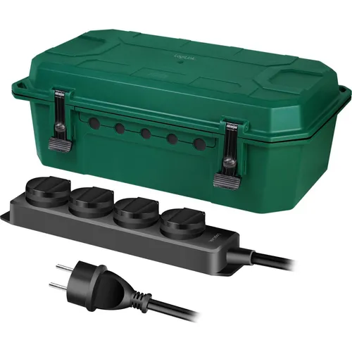LogiLink Kabelbox LPS284 IP54, grün - Steckdosen & Zubehör, spritzwassergeschützt nach IP54 mit 5 Kabeldurchlässen für flexible Anwendungen im Outdoor-Bereich.