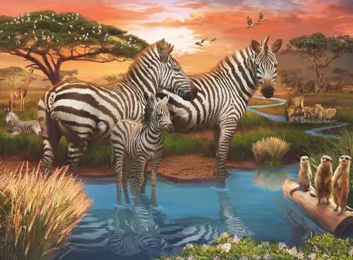 Ravensburger Verlag GmbH Puzzle Zebras am Wasserloch, Puzzleteile