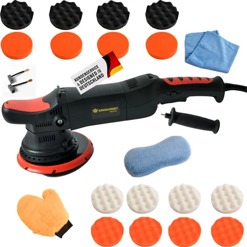 Duke-Handel Exzenter Poliermaschine 810W - Poliermaschine für Rechts- und Linkshänder, 21mm Hub und variable Geschwindigkeit von 1650 bis 4800 U/min für perfekte Ergebnisse auf allen Lacktypen.