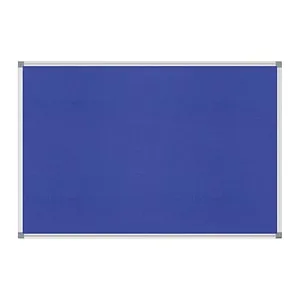 MAUL Pinnwand MAULstandard 180 x 90 cm Textil blau - Pinntafeln (Stoff, Kork...) – Flexibel einsetzbare Pinnwand mit hochwertiger Filzoberfläche für einfache Notizen und Bilder, inklusive Montagematerial für Hoch- und Querformat.