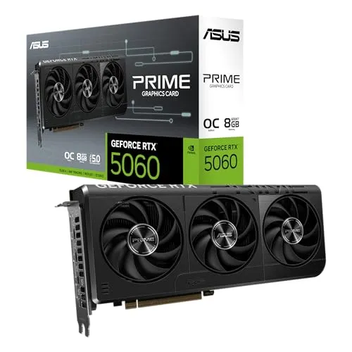 ASUS PRIME GeForce RTX 5060 OC 8GB - Grafikkarte mit NVIDIA GeForce RTX 5060, 8GB GDDR7-RAM und hoher Leistung für Gaming und kreative Anwendungen. Ideal für anspruchsvolle Nutzer.